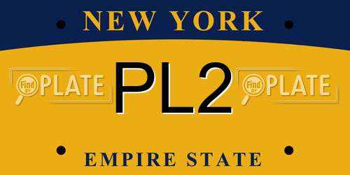 PL2 New York License Plate