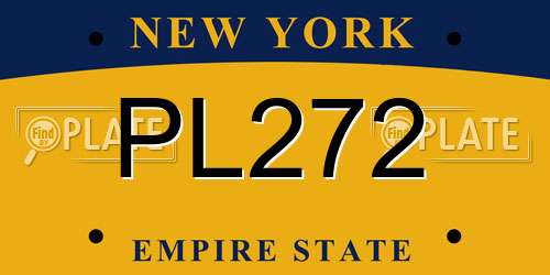 PL272 New York License Plate