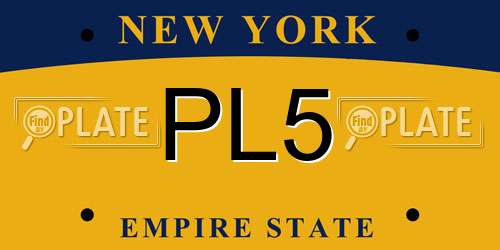 PL5 New York License Plate