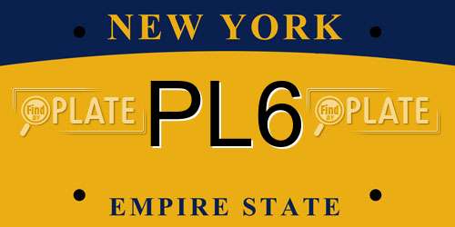 PL6 New York License Plate
