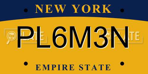 PL6M3N New York License Plate
