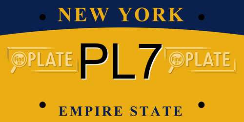 PL7 New York License Plate