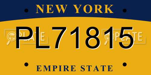 PL71815 New York License Plate