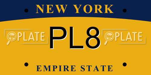 PL8 New York License Plate