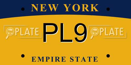 PL9 New York License Plate