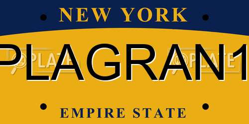 PLAGRAN1 New York License Plate