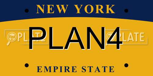 PLAN4 New York License Plate