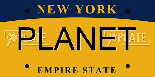 PLANET New York License Plate
