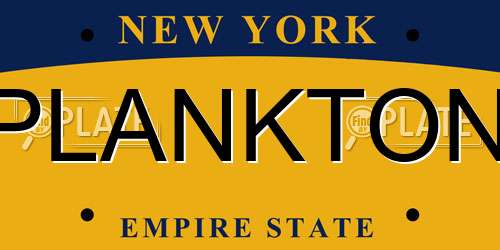 PLANKTON New York License Plate