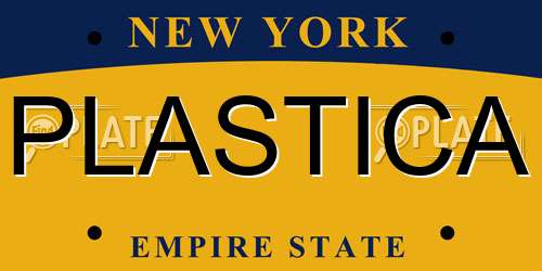 PLASTICA New York License Plate