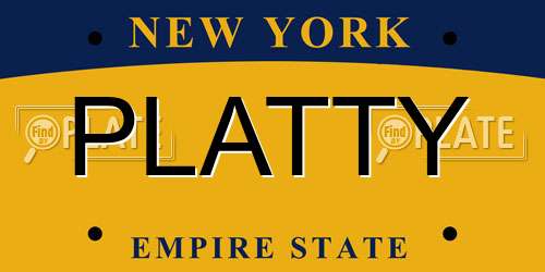 PLATTY New York License Plate