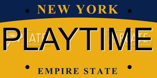 PLAYTIME New York License Plate