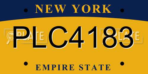 PLC4183 New York License Plate