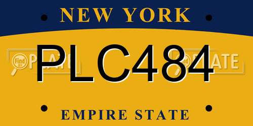 PLC484 New York License Plate