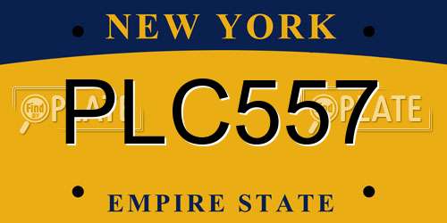 PLC557 New York License Plate