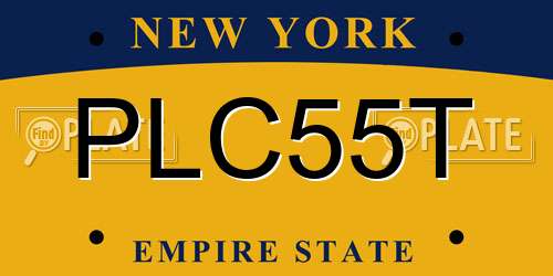 PLC55T New York License Plate