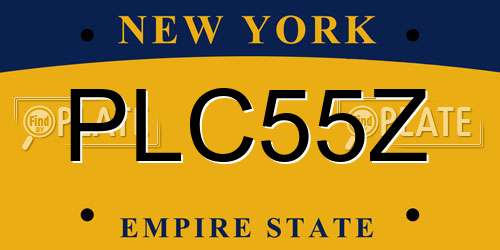 PLC55Z New York License Plate