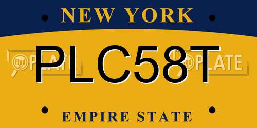 PLC58T New York License Plate