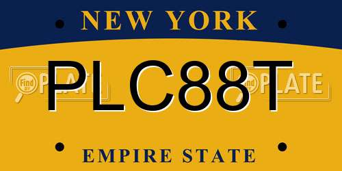 PLC88T New York License Plate