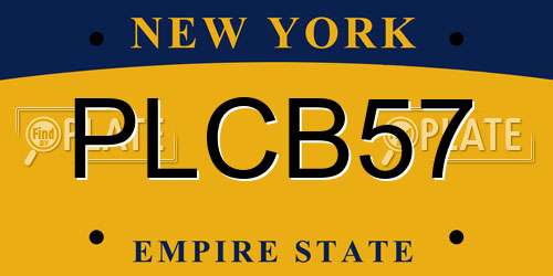 PLCB57 New York License Plate