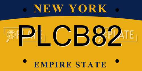 PLCB82 New York License Plate