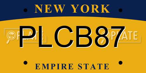 PLCB87 New York License Plate