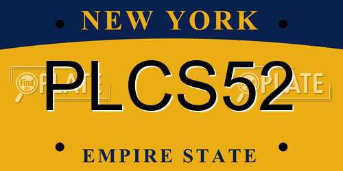 PLCS52 New York License Plate