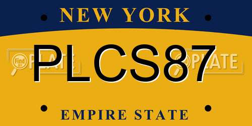 PLCS87 New York License Plate
