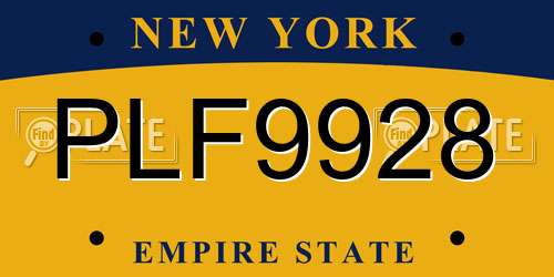PLF9928 New York License Plate