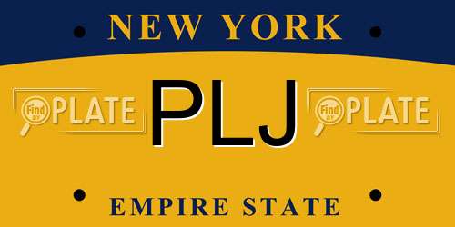 PLJ New York License Plate
