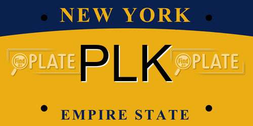 PLK New York License Plate