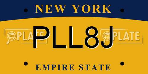 PLL8J New York License Plate