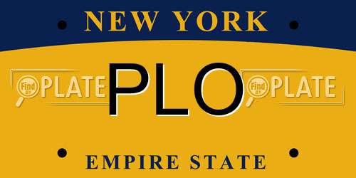 PLO New York License Plate