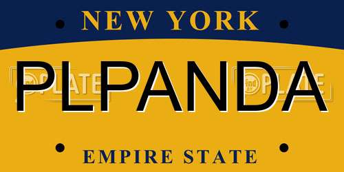PLPANDA New York License Plate