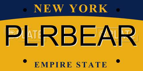 PLRBEAR New York License Plate