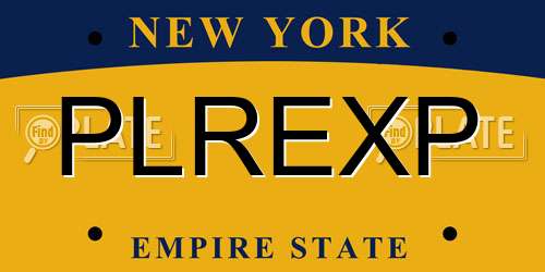 PLREXP New York License Plate