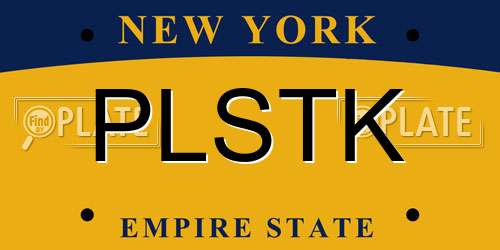 PLSTK New York License Plate