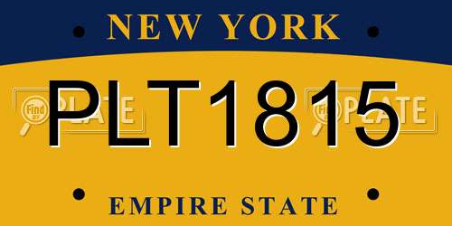 PLT1815 New York License Plate