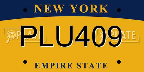 PLU409 New York License Plate
