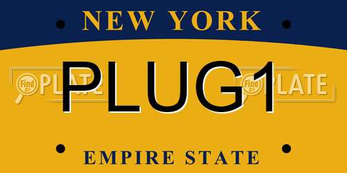 PLUG1 New York License Plate