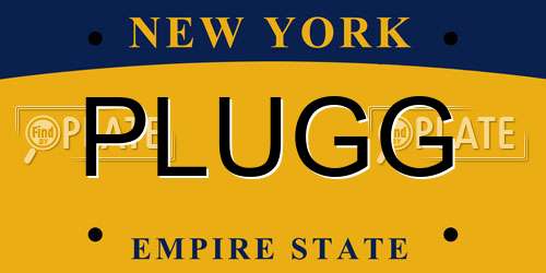 PLUGG New York License Plate