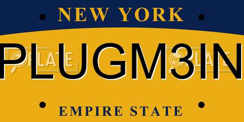 PLUGM3IN New York License Plate