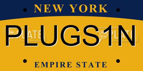 PLUGS1N New York License Plate