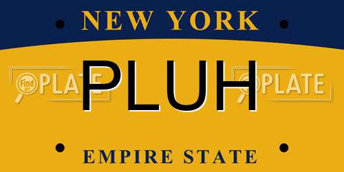 PLUH New York License Plate