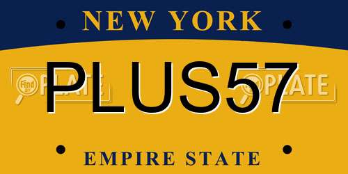 PLUS57 New York License Plate