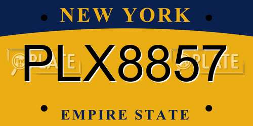 PLX8857 New York License Plate
