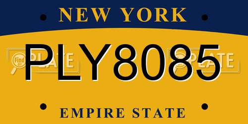 PLY8085 New York License Plate