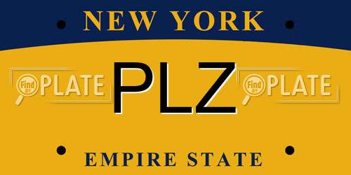 PLZ New York License Plate