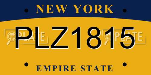 PLZ1815 New York License Plate