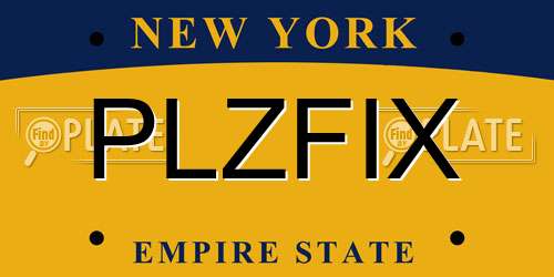 PLZFIX New York License Plate